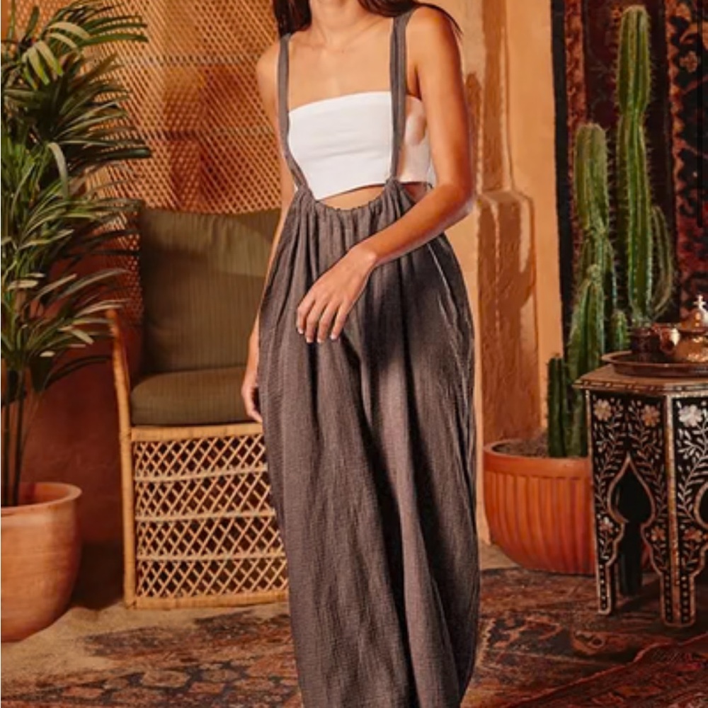 BUCKETLIST Mauve Crepe Jumpsuit OS BOHO